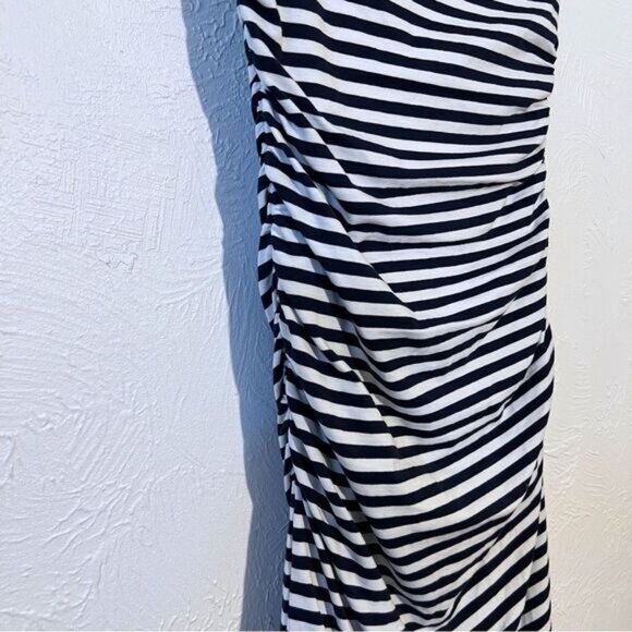 Boden Navy Blue White Striped Ruched Dress size 4 - Picture 5 of 6